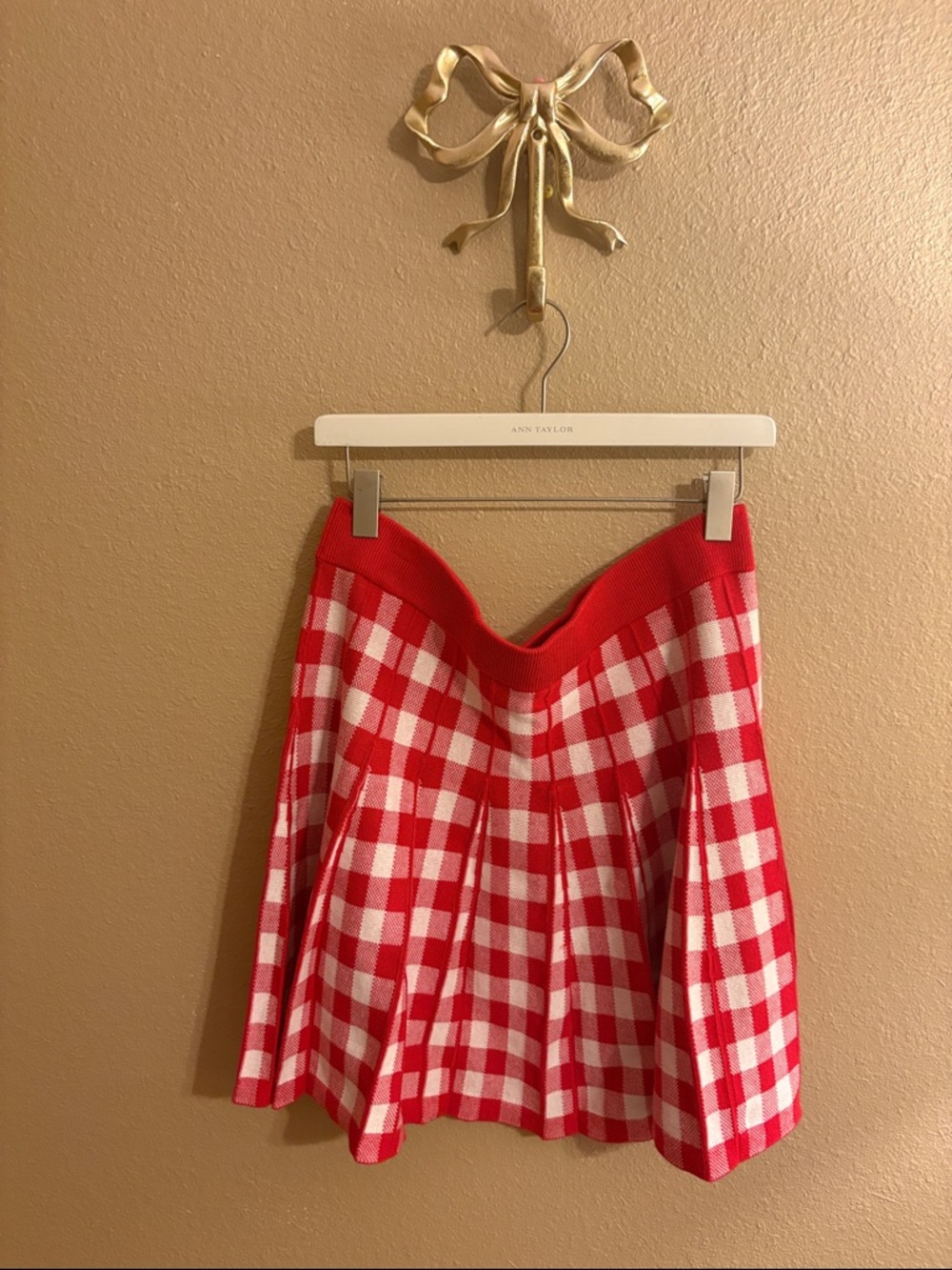 Red and White Gingham Circle Skirt